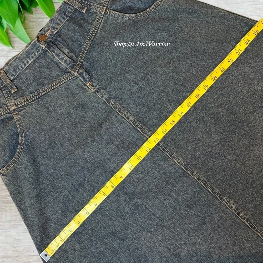 J.Crew RARE Vintage Broken-in indigo Denim A-Line Midi skirt *shop@iamwarrior